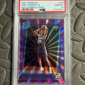 Trey Murphy PSA 10 #228 Holo Purple Laser Rookie Card Pelicans
